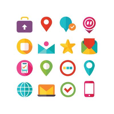 Contact Icon Set Collection Illustration