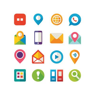 Contact Icon Set Collection Illustration