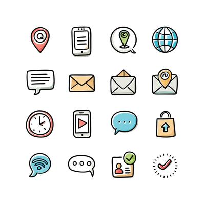 Contact Icon Set Collection Illustration