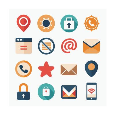 Contact Icon Set Collection Illustration
