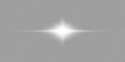 White horizontal light effect of lens flares vector