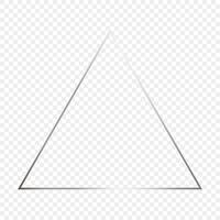 Silver glowing triangle frame vector
