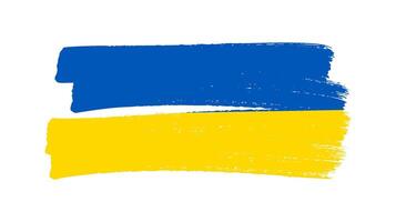 Ukrainian national flag in grunge style vector