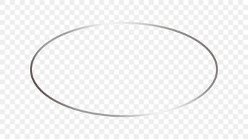 Silver glowing oval shape frame vector