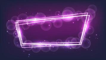 Neon frame with shining effects and sparkles vector