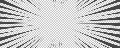 Comic book page with black lines isolated on background. Template with flash explosion rays effect texture. illustration vector