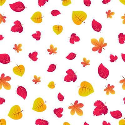 Autumn seamless background with colorful leaves. Design for fall season posters, wrapping papers and holidays decorations. illustration