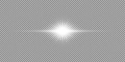 White horizontal light effect of lens flares vector