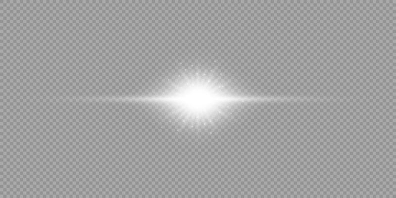 White horizontal light effect of lens flares