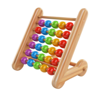 Abacus Toy with Colorful Beads on Transparent background AI-Generative png