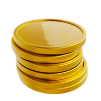 Stack of Gold-Colored Plates on White Background on Transparent background AI-Generative png
