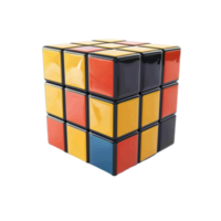3D Rubik's Cube with Six Colored Faces on Transparent background AI-Generative png