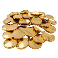 Shiny Gold Coins Arranged in a Circular Pattern on Transparent background AI-Generative png