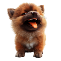 Cute Chihuahua Puppy with Mouth Open, Panting or Yawning, on Transparent background AI-Generative png