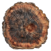 Tree Stump with a Ring Around It on Transparent background AI-Generative png