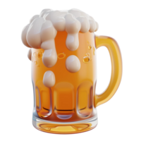 Beer Mug with Foam on Transparent background AI-Generative png