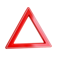 Red Triangle Warning Sign on Transparent background AI-Generative png