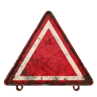 Red Warning Triangle on Transparent background AI-Generative png