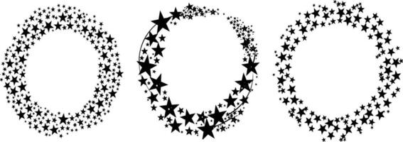 A collection of intricate black and white ornamental designs featuring circular floral patterns. These detailed illustrations include various decorative elements vector