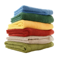 a stack of colorful towels on a transparent background png