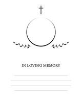 Funeral card. Empty card. Digital Funeral Announcement Invitation Template in Illustrator vector