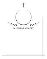 Funeral card. Empty card. Digital Funeral Announcement Invitation Template in Illustrator vector