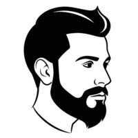 Silhouette of hipster man head vector