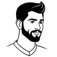 Silhouette of hipster man head vector