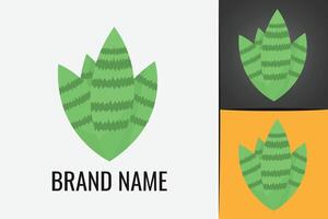 Green cactus logo. Desert green plant. Cactus with sharp thorns. Cacti logotype vector
