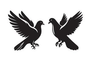 Pigeon silhouette vectors illustration