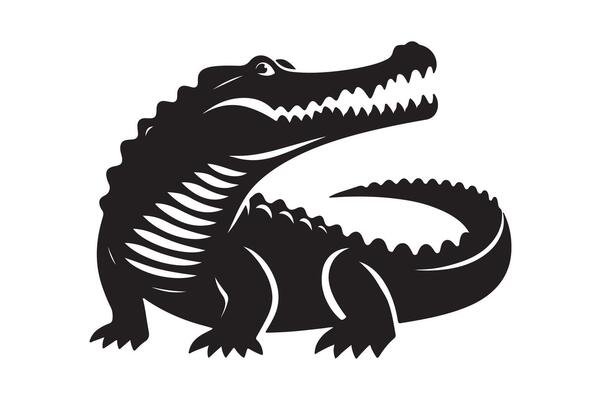 Crocodile silhouette vectors illustration