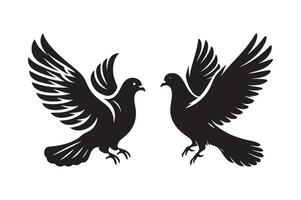 Pigeon silhouette vectors illustration