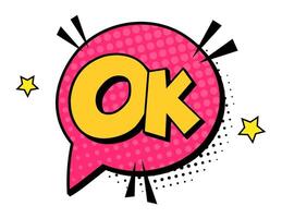 Ok word speech cloud for page of magazine vector