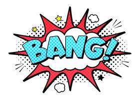 Bang sound exploding cloud for page of magazine vector