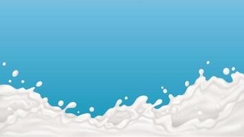Realistic milk splash, dairy splatter background. Creamy yogurt or cream texture backdrop illustration. Milk ripple splash vector