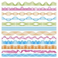 Guilloche money borders, security seamless watermarks. Geometric guillouche border frames illustration set. Abstract watermark elements vector
