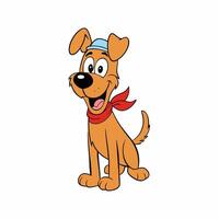 Brighten up your designs with this cheerful dog illustration. Featuring floppy ears and a wagging tail vector