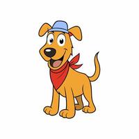 Brighten up your designs with this cheerful dog illustration. Featuring floppy ears and a wagging tail vector