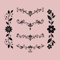 Line Divider Elements Silhouette Art for Elegant Design vector