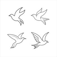 Flying Bird Icon Silhouette Illustration for Graphic Design vector