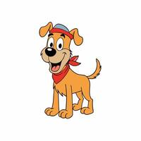 Brighten up your designs with this cheerful dog illustration. Featuring floppy ears and a wagging tail vector