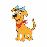 Brighten up your designs with this cheerful dog illustration. Featuring floppy ears and a wagging tail vector