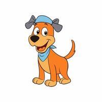 Brighten up your designs with this cheerful dog illustration. Featuring floppy ears and a wagging tail vector