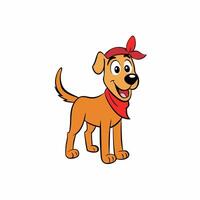 Brighten up your designs with this cheerful dog illustration. Featuring floppy ears and a wagging tail vector