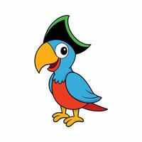 Bright and vibrant illustration of a colorful parrot with detailed plumage, perfect for creative projects and tropical-themed designs vector