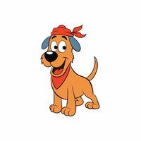 Brighten up your designs with this cheerful dog illustration. Featuring floppy ears and a wagging tail vector