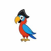 Bright and vibrant illustration of a colorful parrot with detailed plumage, perfect for creative projects and tropical-themed designs vector