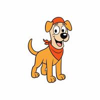 Brighten up your designs with this cheerful dog illustration. Featuring floppy ears and a wagging tail vector