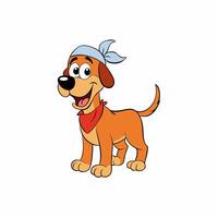 Brighten up your designs with this cheerful dog illustration. Featuring floppy ears and a wagging tail vector
