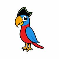 Bright and vibrant illustration of a colorful parrot with detailed plumage, perfect for creative projects and tropical-themed designs vector
